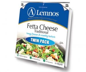 Lemnos Fetta Cheese Traditional - Tangy Flavour and Crumbly Texture - Twin Pack (200g)