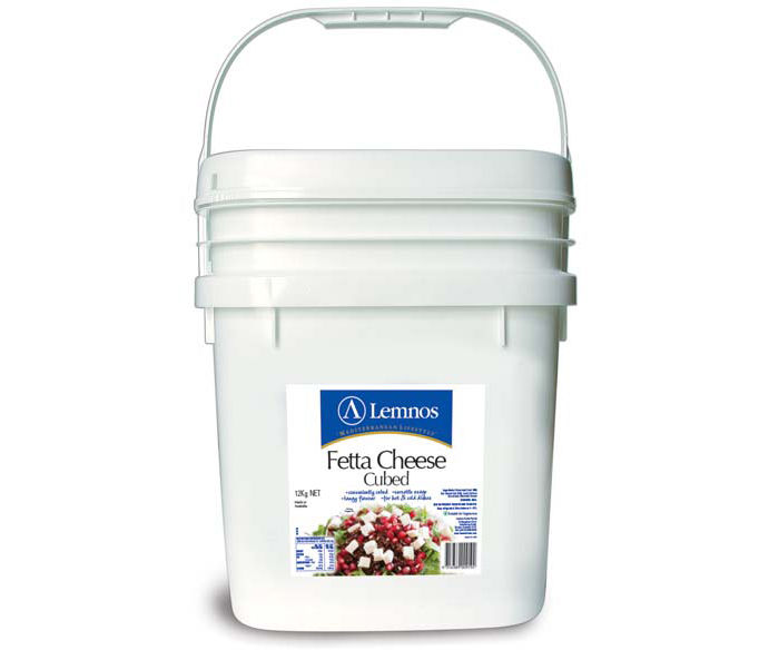 Lemnos Cubed Full Cream Fetta 12kg. Servings per Pack: 400, Serving Size: 30g